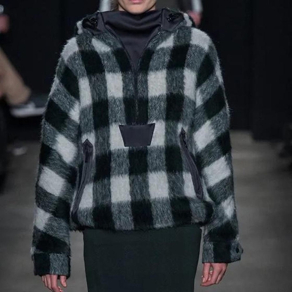 Rag & Bone wool, alpaca & mohair hooded pullover coat